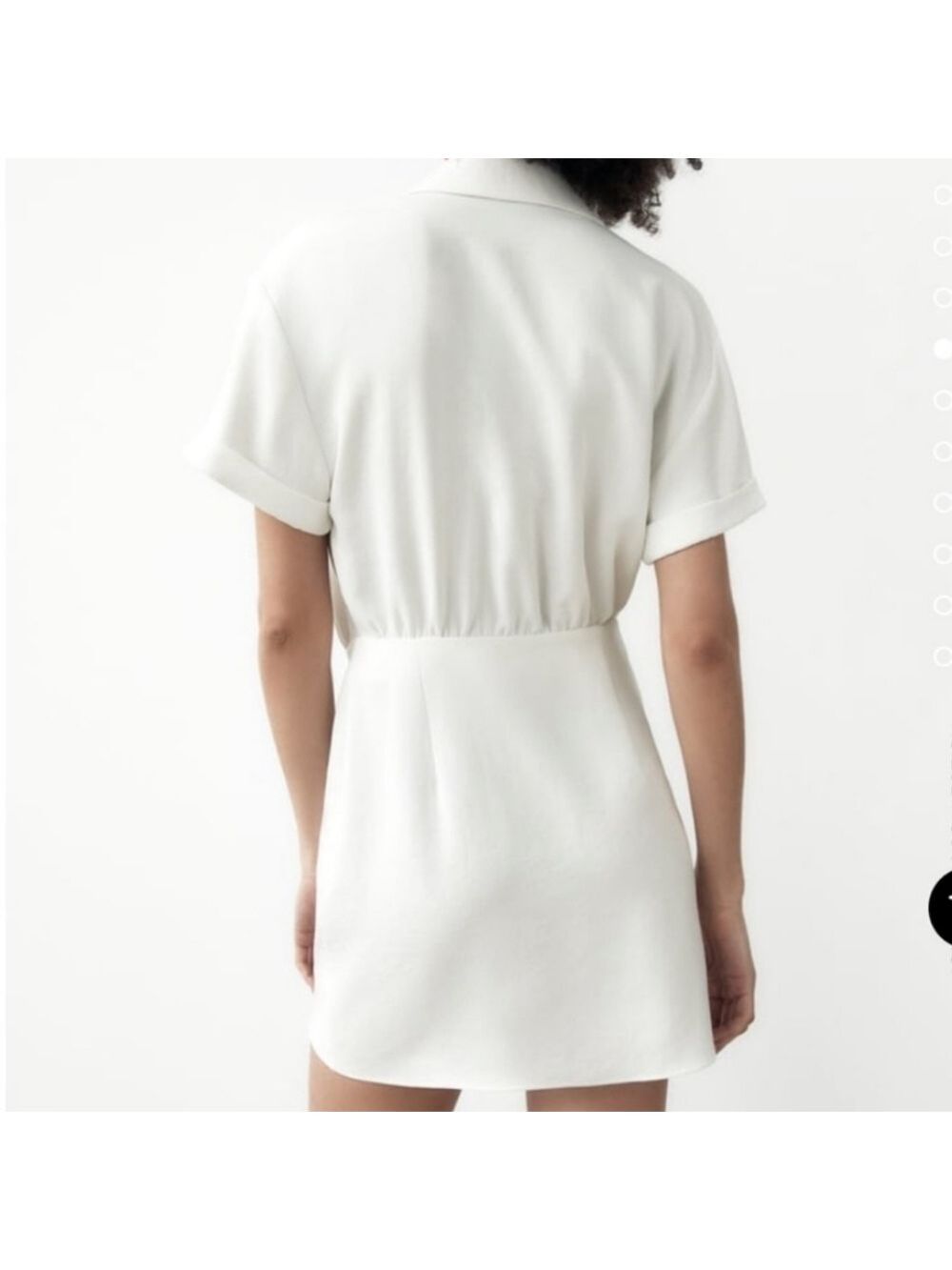 NWT Zara Faux Wrap Front White Dress - Picture 2 of 8